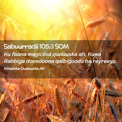 Picture 02 - Sabuurradii 105:3 SOM - Ku faana magiciisa quduuska ah, Kuwa Rabbiga - Bible Verse Picture