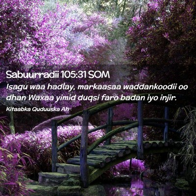 Picture 02 - Sabuurradii 105:31 SOM - Isagu waa hadlay, markaasaa waddankoodii oo dhan - Bible Verse Picture
