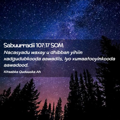 Picture 02 - Sabuurradii 107:17 SOM - Nacasyadu waxay u dhibban yihiin xadgudubkooda - Bible Verse Picture