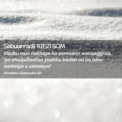 Picture 02 - Sabuurradii 107:21 SOM - Dadku muu Rabbiga ku ammaano wanaaggiisa, Iyo - Bible Verse Picture