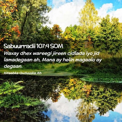 Picture 02 - Sabuurradii 107:4 SOM - Waxay dhex wareegi jireen cidlada iyo jid - Bible Verse Picture