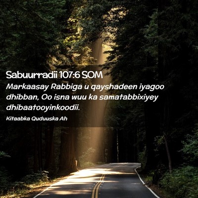 Picture 02 - Sabuurradii 107:6 SOM - Markaasay Rabbiga u qayshadeen iyagoo dhibban, Oo - Bible Verse Picture