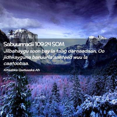 Picture 02 - Sabuurradii 109:24 SOM - Jilbahaygu soon bay la taag darnaadaan, Oo - Bible Verse Picture