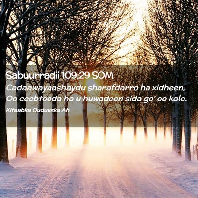 Picture 02 - Sabuurradii 109:29 SOM - Cadaawayaashaydu sharafdarro ha xidheen, Oo - Bible Verse Picture