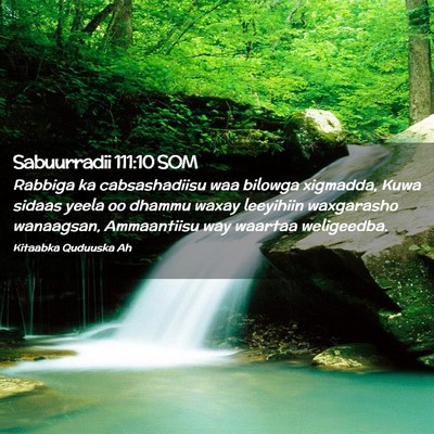 Picture 02 - Sabuurradii 111:10 SOM - Rabbiga ka cabsashadiisu waa bilowga xigmadda, - Bible Verse Picture