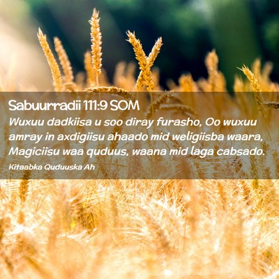 Picture 02 - Sabuurradii 111:9 SOM - Wuxuu dadkiisa u soo diray furasho, Oo wuxuu - Bible Verse Picture