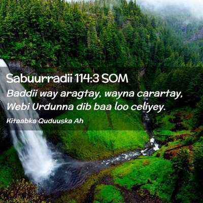 Picture 02 - Sabuurradii 114:3 SOM - Baddii way aragtay, wayna carartay, Webi Urdunna - Bible Verse Picture