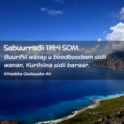 Picture 02 - Sabuurradii 114:4 SOM - Buurihii waxay u boodboodeen sidii wanan, - Bible Verse Picture