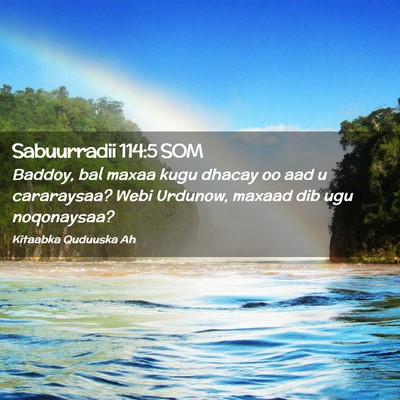 Picture 02 - Sabuurradii 114:5 SOM - Baddoy, bal maxaa kugu dhacay oo aad u - Bible Verse Picture