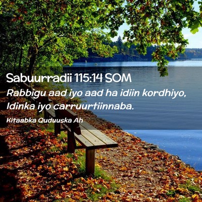 Picture 02 - Sabuurradii 115:14 SOM - Rabbigu aad iyo aad ha idiin kordhiyo, Idinka iyo - Bible Verse Picture