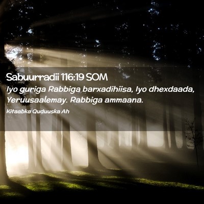 Picture 02 - Sabuurradii 116:19 SOM - Iyo guriga Rabbiga barxadihiisa, Iyo dhexdaada, - Bible Verse Picture