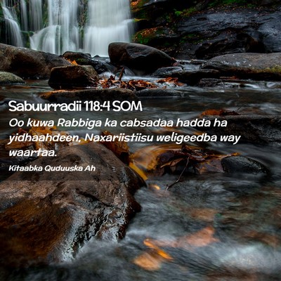 Picture 02 - Sabuurradii 118:4 SOM - Oo kuwa Rabbiga ka cabsadaa hadda ha yidhaahdeen, - Bible Verse Picture