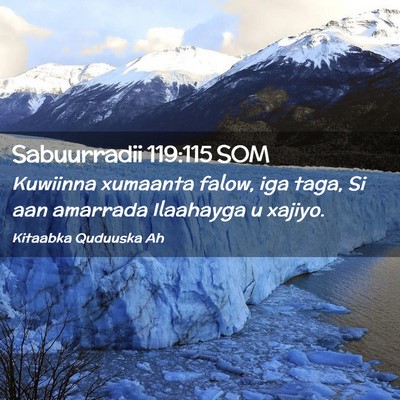 Picture 02 - Sabuurradii 119:115 SOM - Kuwiinna xumaanta falow, iga taga, Si aan - Bible Verse Picture