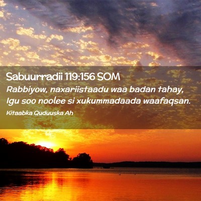 Picture 02 - Sabuurradii 119:156 SOM - Rabbiyow, naxariistaadu waa badan tahay, Igu soo - Bible Verse Picture