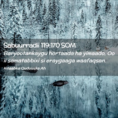 Picture 02 - Sabuurradii 119:170 SOM - Baryootankaygu hortaada ha yimaado, Oo ii - Bible Verse Picture