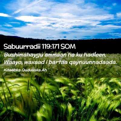 Picture 02 - Sabuurradii 119:171 SOM - Bushimahaygu ammaan ha ku hadleen, Waayo, waxaad - Bible Verse Picture