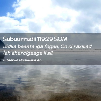 Picture 02 - Sabuurradii 119:29 SOM - Jidka beenta iga fogee, Oo si raxmad leh - Bible Verse Picture