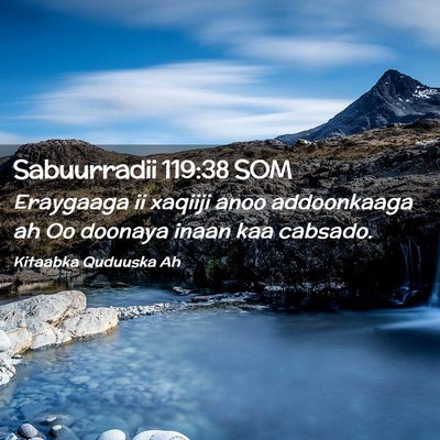 Picture 02 - Sabuurradii 119:38 SOM - Eraygaaga ii xaqiiji anoo addoonkaaga ah Oo - Bible Verse Picture