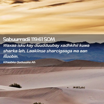 Picture 02 - Sabuurradii 119:61 SOM - Waxaa isku kay duudduubay xadhkihii kuwa sharka - Bible Verse Picture