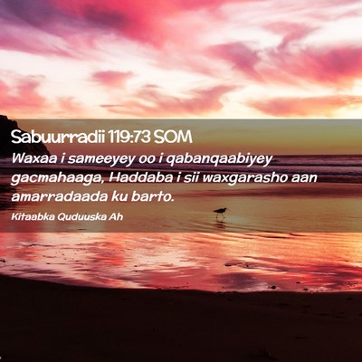 Picture 02 - Sabuurradii 119:73 SOM - Waxaa i sameeyey oo i qabanqaabiyey gacmahaaga, - Bible Verse Picture