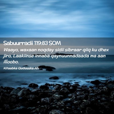 Picture 02 - Sabuurradii 119:83 SOM - Waayo, waxaan noqday sidii sibraar qiiq ku dhex - Bible Verse Picture