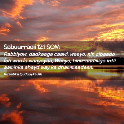 Picture 02 - Sabuurradii 12:1 SOM - Rabbiyow, dadkaaga caawi, waayo, nin cibaado leh - Bible Verse Picture