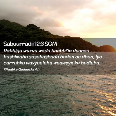 Picture 02 - Sabuurradii 12:3 SOM - Rabbigu wuxuu wada baabbi'in doonaa bushimaha - Bible Verse Picture