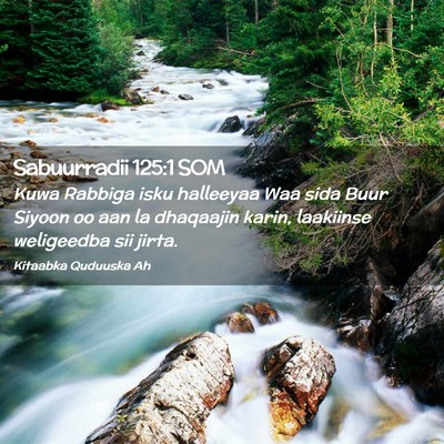 Picture 02 - Sabuurradii 125:1 SOM - Kuwa Rabbiga isku halleeyaa Waa sida Buur Siyoon - Bible Verse Picture