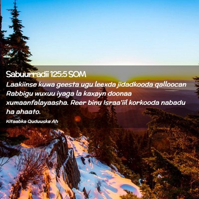 Picture 02 - Sabuurradii 125:5 SOM - Laakiinse kuwa geesta ugu leexda jidadkooda - Bible Verse Picture