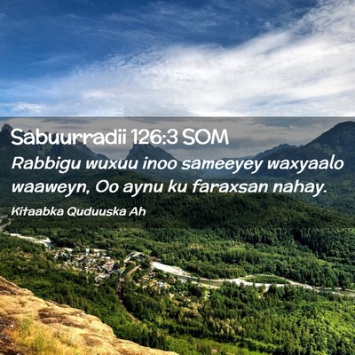 Picture 02 - Sabuurradii 126:3 SOM - Rabbigu wuxuu inoo sameeyey waxyaalo waaweyn, Oo - Bible Verse Picture