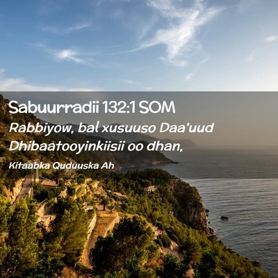 Picture 02 - Sabuurradii 132:1 SOM - Rabbiyow, bal xusuuso Daa'uud Dhibaatooyinkiisii - Bible Verse Picture