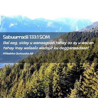 Picture 02 - Sabuurradii 133:1 SOM - Bal eeg, siday u wanaagsan tahay oo ay u wacan - Bible Verse Picture