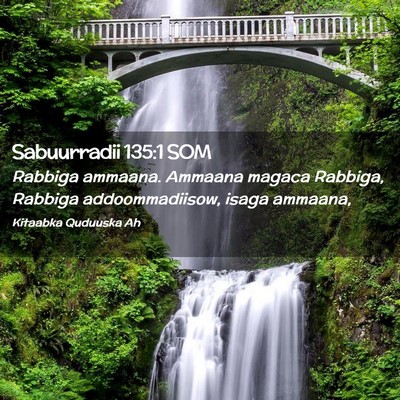 Picture 02 - Sabuurradii 135:1 SOM - Rabbiga ammaana. Ammaana magaca Rabbiga, Rabbiga - Bible Verse Picture