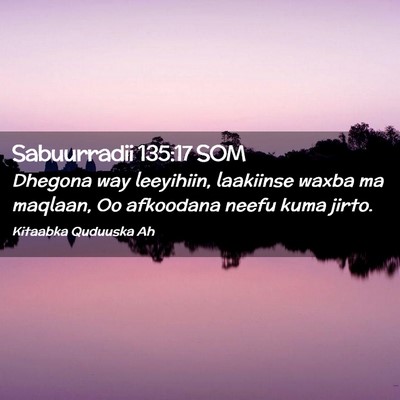 Picture 02 - Sabuurradii 135:17 SOM - Dhegona way leeyihiin, laakiinse waxba ma - Bible Verse Picture