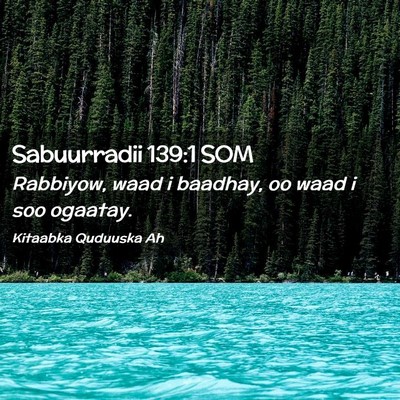 Picture 02 - Sabuurradii 139:1 SOM - Rabbiyow, waad i baadhay, oo waad i soo - Bible Verse Picture