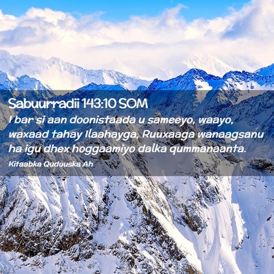 Picture 02 - Sabuurradii 143:10 SOM - I bar si aan doonistaada u sameeyo, waayo, waxaad - Bible Verse Picture