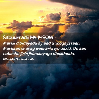 Picture 02 - Sabuurradii 144:14 SOM - Markii dibidayadu ay aad u xoogaystaan, Markaan - Bible Verse Picture