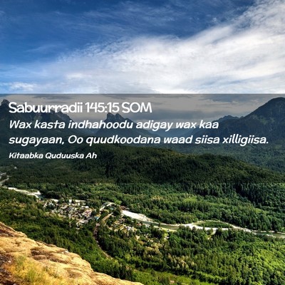 Picture 02 - Sabuurradii 145:15 SOM - Wax kasta indhahoodu adigay wax kaa sugayaan, Oo - Bible Verse Picture