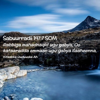 Picture 02 - Sabuurradii 147:7 SOM - Rabbiga mahadnaqid ugu gabya, Oo kataaradda - Bible Verse Picture
