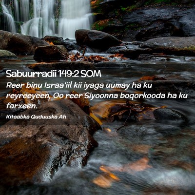 Picture 02 - Sabuurradii 149:2 SOM - Reer binu Israa'iil kii iyaga uumay ha ku - Bible Verse Picture