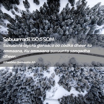 Picture 02 - Sabuurradii 150:5 SOM - Suxuunta laysku garaaco oo codka dheer ku - Bible Verse Picture