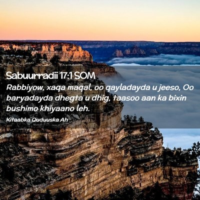 Picture 02 - Sabuurradii 17:1 SOM - Rabbiyow, xaqa maqal, oo qayladayda u jeeso, Oo - Bible Verse Picture