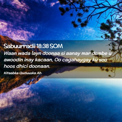 Picture 02 - Sabuurradii 18:38 SOM - Waan wada layn doonaa si aanay mar dambe u - Bible Verse Picture