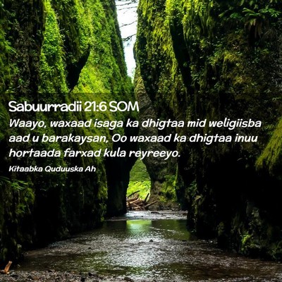 Picture 02 - Sabuurradii 21:6 SOM - Waayo, waxaad isaga ka dhigtaa mid weligiisba aad - Bible Verse Picture