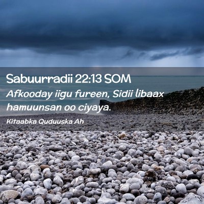 Picture 02 - Sabuurradii 22:13 SOM - Afkooday iigu fureen, Sidii libaax hamuunsan oo - Bible Verse Picture