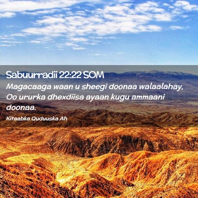 Picture 02 - Sabuurradii 22:22 SOM - Magacaaga waan u sheegi doonaa walaalahay, Oo - Bible Verse Picture