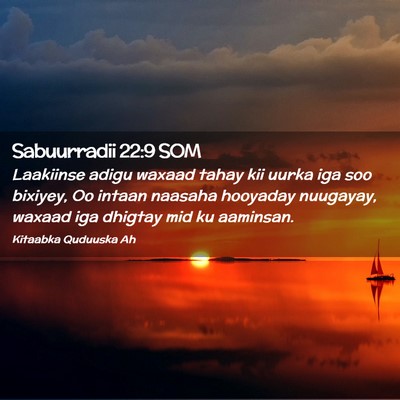 Picture 02 - Sabuurradii 22:9 SOM - Laakiinse adigu waxaad tahay kii uurka iga soo - Bible Verse Picture
