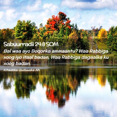 Picture 02 - Sabuurradii 24:8 SOM - Bal waa ayo Boqorka ammaantu? Waa Rabbiga xoog - Bible Verse Picture