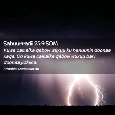 Picture 02 - Sabuurradii 25:9 SOM - Kuwa camalka qabow wuxuu ku hanuunin doonaa xaqa, - Bible Verse Picture