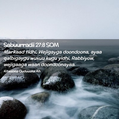 Picture 02 - Sabuurradii 27:8 SOM - Markaad tidhi, Wejigayga doondoona, ayaa - Bible Verse Picture